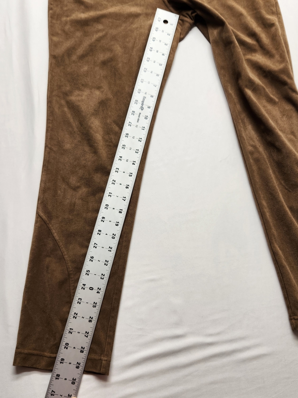 ⭐️ORVIS Luxe Faux Suede Pull On Pants Brown Cognac Size Large L Stretch Comfort - Picture 5 of 11